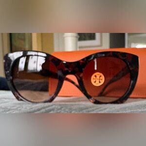 Tory Burch Brown Patterned Sunglasses